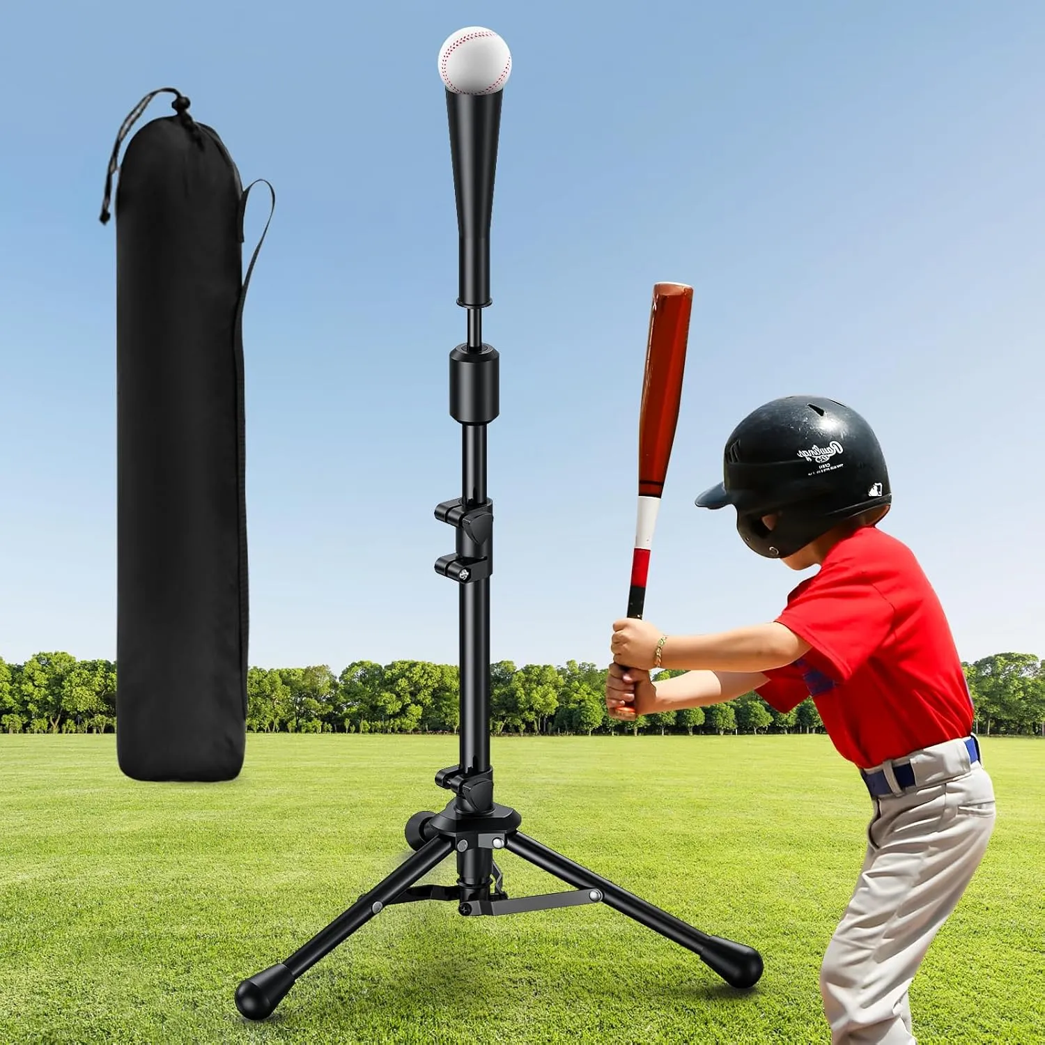 2025 New Upgrade Portable Batting Tee for Baseball/Softball,23.23 to 40.16 Inch Baseball Tee for Kids,Batting Tee,Softball Tee,Youth Hitting Tee,Teeball Tee,Travel Tee,Easy Adjustable Height
