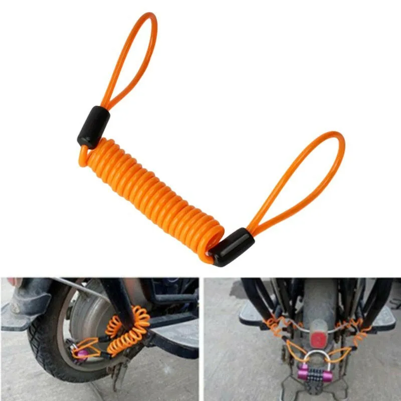 4mm 1.2m Motorcycle Scooter Disc Lock Cable Security Reminder Anti Theft Bike Moto Tools Bicycle Warning Spring Rope Wire Helmet