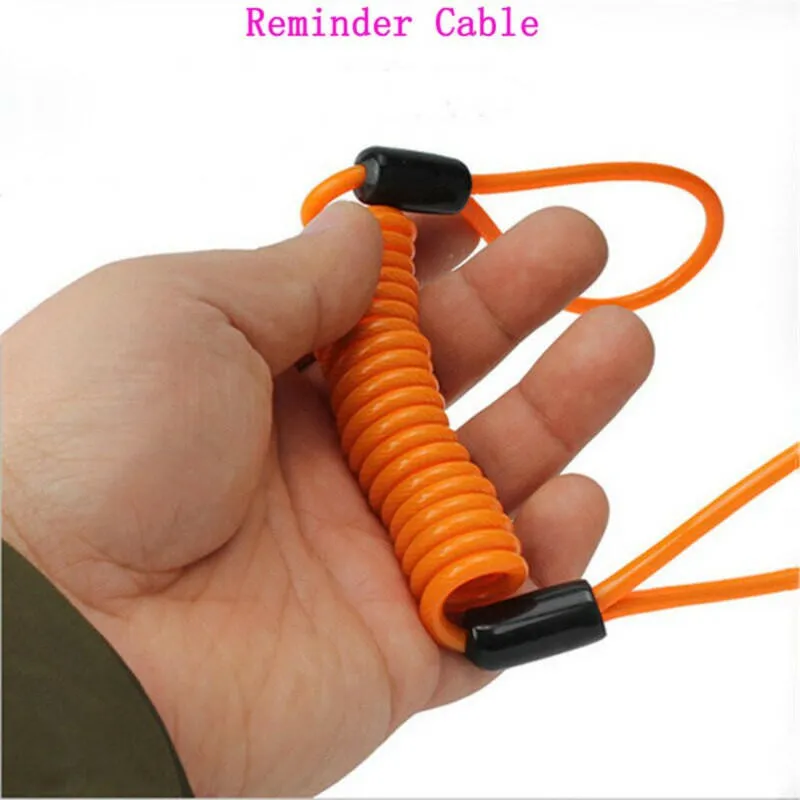 4mm 1.2m Motorcycle Scooter Disc Lock Cable Security Reminder Anti Theft Bike Moto Tools Bicycle Warning Spring Rope Wire Helmet