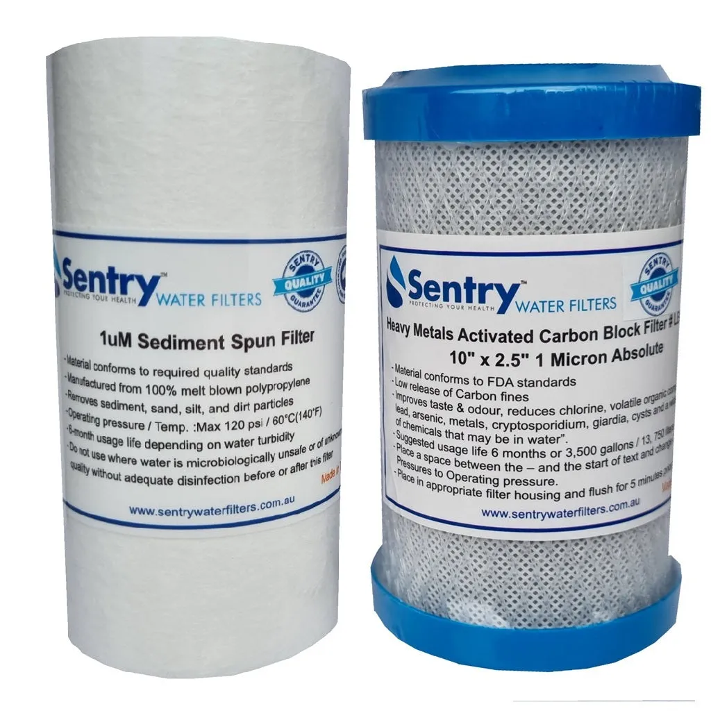 5"x2.5" Compact Sediment   Carbon Replacement Water Filters