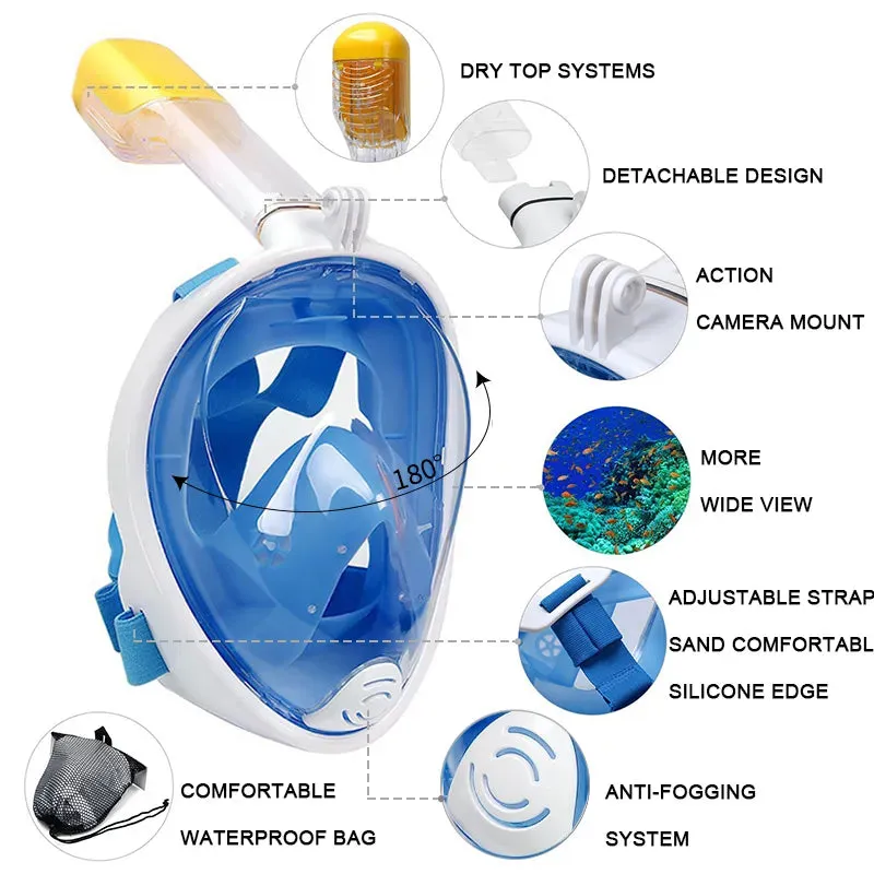 Anti-Fog Snorkel Mask Full Face Snorkeling Mask