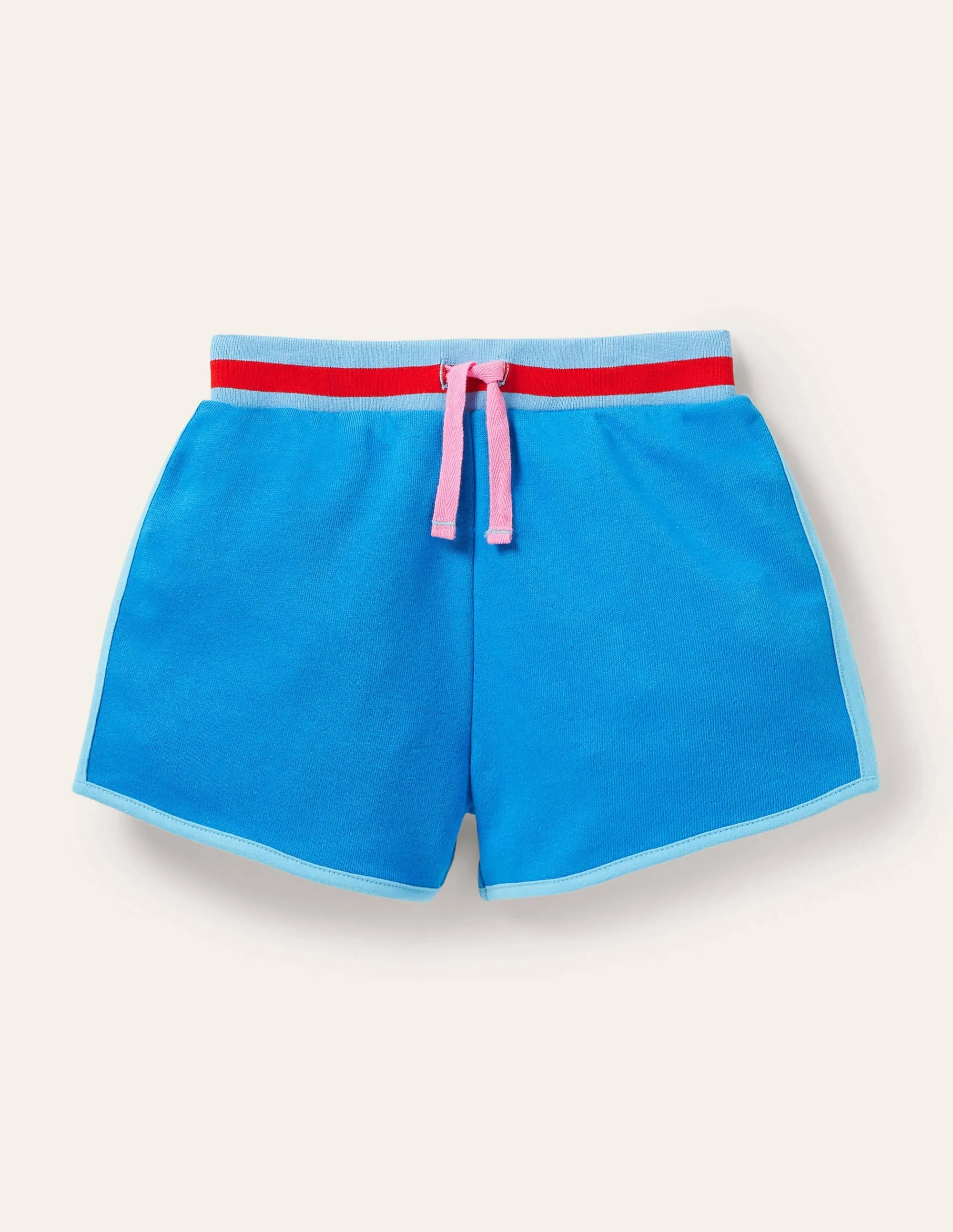 Appliqué Jersey Shorts-Moroccan Blue Rainbow