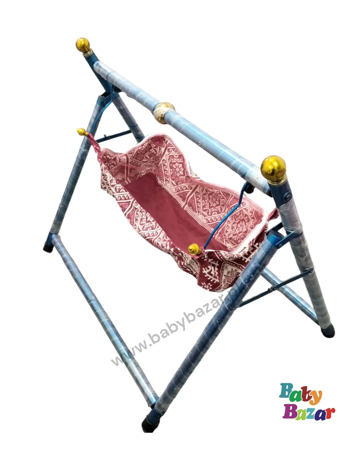 Baby Boy's and Baby Girl's Portable Folding Iron Swing Cradle,1.5 inches pipe 20 guage (M)