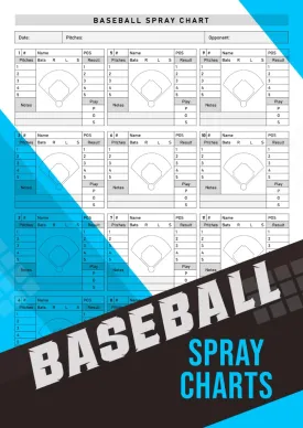 Baseball Spray Charts: For Charting Where Batters Hit During Each at Bat | 100 Sheets Paperback  April 6, 2024
