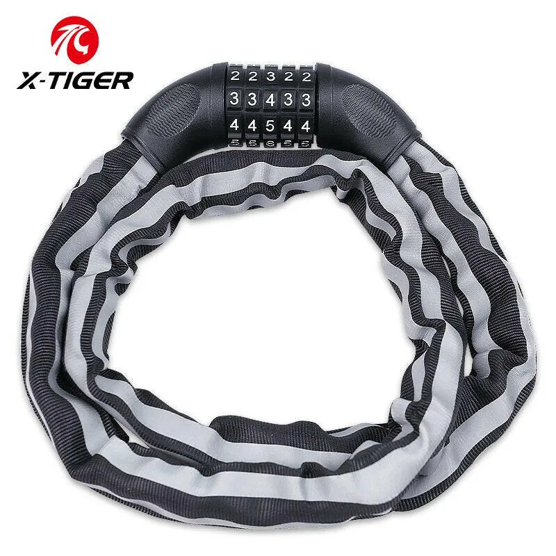 Bike Lock Portable Password MTB Road Bicycle Padlock Reflective High Security Anti-Theft Cycling Chain Lock Bike Accessories