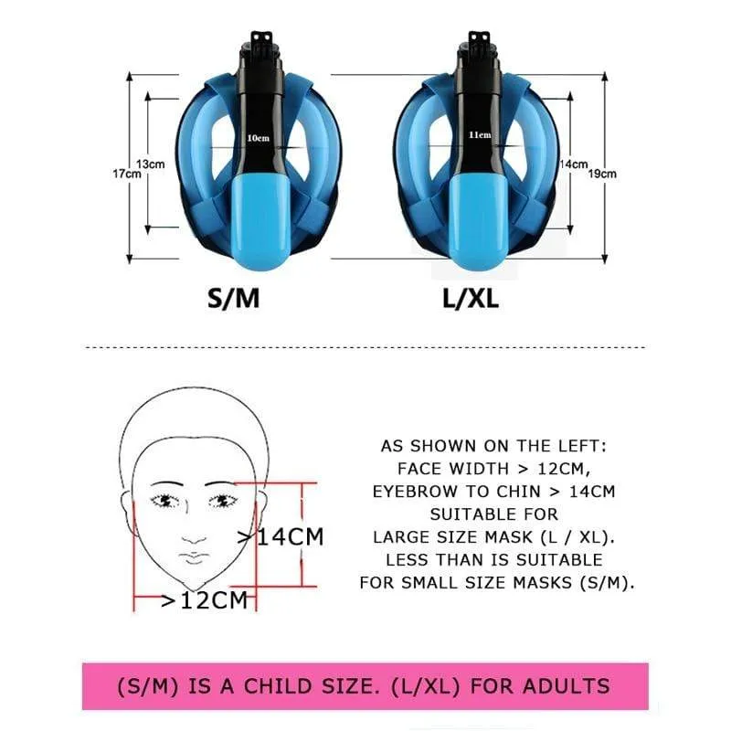 CSG Anti Fog Face Mask Snorkel Set