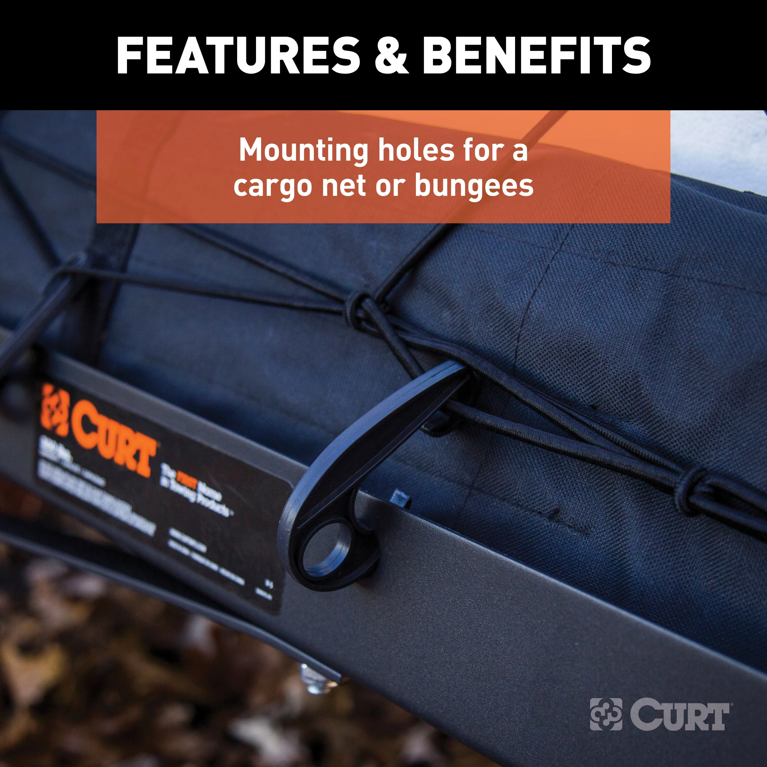 CURT 18109 60in. x 20in. Black Steel Tray Cargo Carrier (Folding 2in. Shank; 500 lbs.)