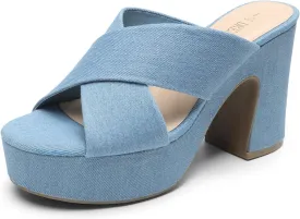 DREAM PAIRS Women's Platform Heels Open Toe Slip on Heels for Women High Chunky Block Wedges Sandals Dressy Pumps Shoes