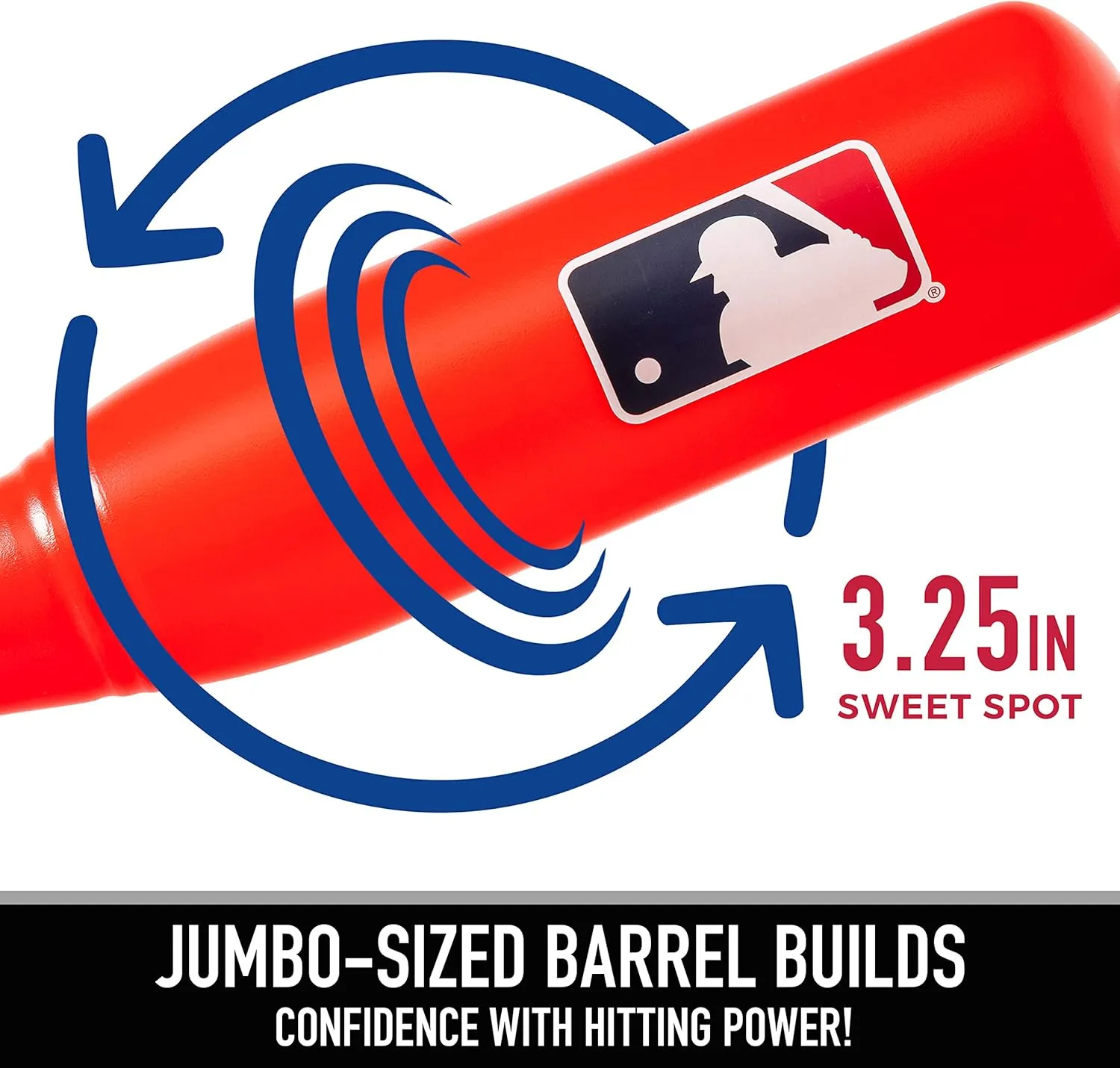 Franklin Sports MLB Jumbo Kids Plastic Baseball Bat - Backyard Bat with Large Barrel for Toddlers - Fat Plastic Bat