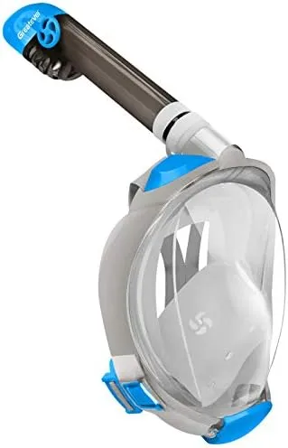 Greatever G2 Full Face Snorkel Mask with Latest Dry Top System,Foldable 180 Degree Panoramic View Snorkeling Mask with Camera Mount,Safe Breathing,Anti-Leak&Anti-Fog