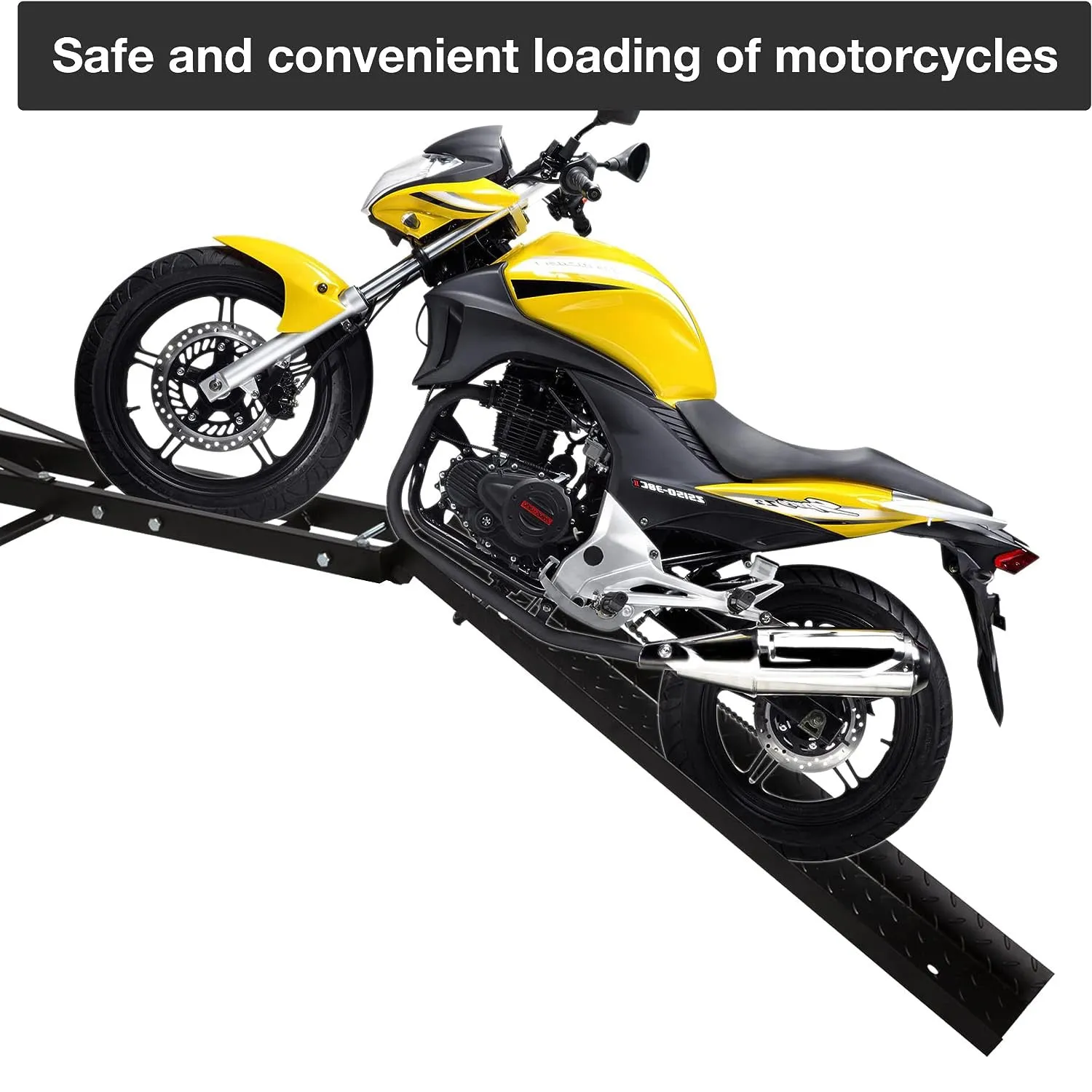 Hitch Mount Dirt Bike Carrier Rack Motorcycle Carrier with Loading Ramp and 2" Receiver, Height Adjustable