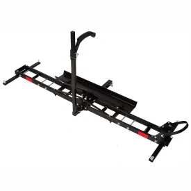Hitch Mount Dirt Bike Carrier Rack Motorcycle Carrier with Loading Ramp and 2" Receiver, Height Adjustable