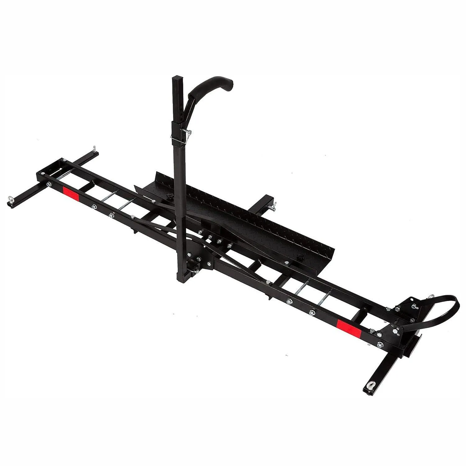 Hitch Mount Dirt Bike Carrier Rack Motorcycle Carrier with Loading Ramp and 2" Receiver, Height Adjustable