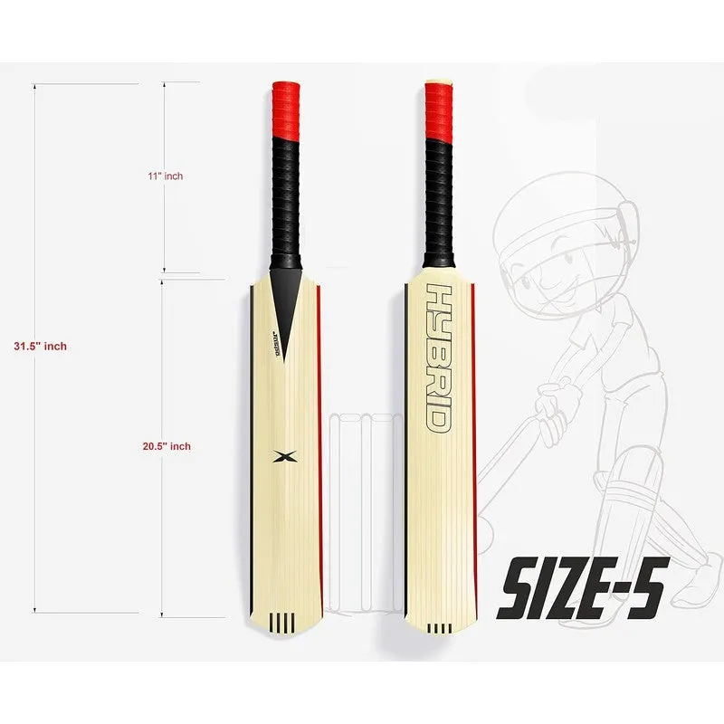 Jaspo Hybrid Composite Hard Plastic Cricket Bat (Bat with a Ball) Size 5 | (PU Filled Inside) | 12  Years