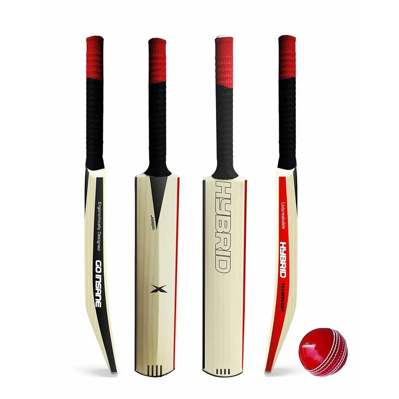 Jaspo Hybrid Composite Hard Plastic Cricket Bat (Bat with a Ball) Size 5 | (PU Filled Inside) | 12  Years