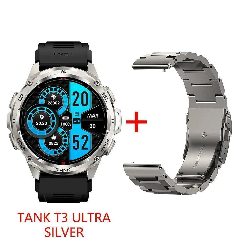 KOSPET TANK T3 Ultra Smart Watch for Men -GPS AMOLED AOD Bluetooth Fitness Tracker 470mAh Digital Electronic Watch