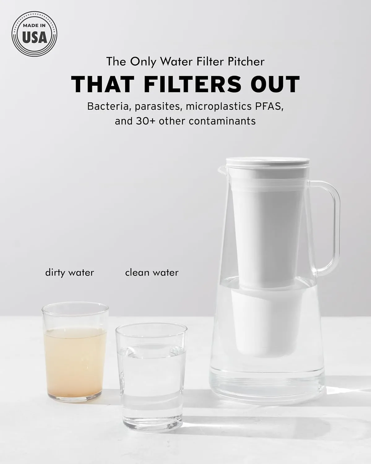 LifeStraw Home  Water Filter Pitcher, 10-Cup, BPA Free Designed for Everyday Protection Against Bacteria, parasites, microplastics, Lead, Mercury, PFAS, and a Variety of Chemicals