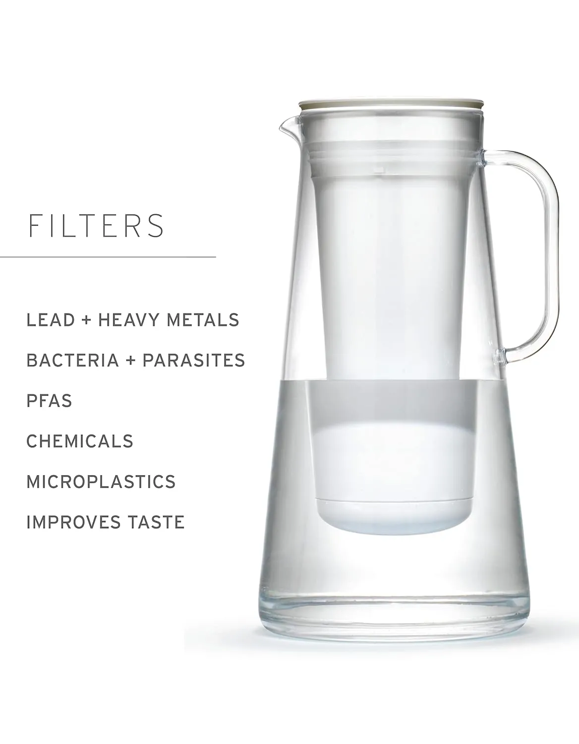 LifeStraw Home  Water Filter Pitcher, 10-Cup, BPA Free Designed for Everyday Protection Against Bacteria, parasites, microplastics, Lead, Mercury, PFAS, and a Variety of Chemicals