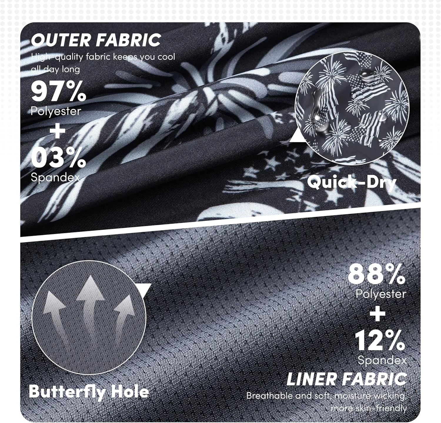 Men Swim Trunks with Compresssion Liner 7 Inch Inseam Board Shorts 2-in-1 Bathing Suit with Zipper Pockets
