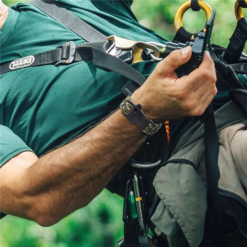 Multi-Function Bracelets Outdoor Survival Whistle Compass