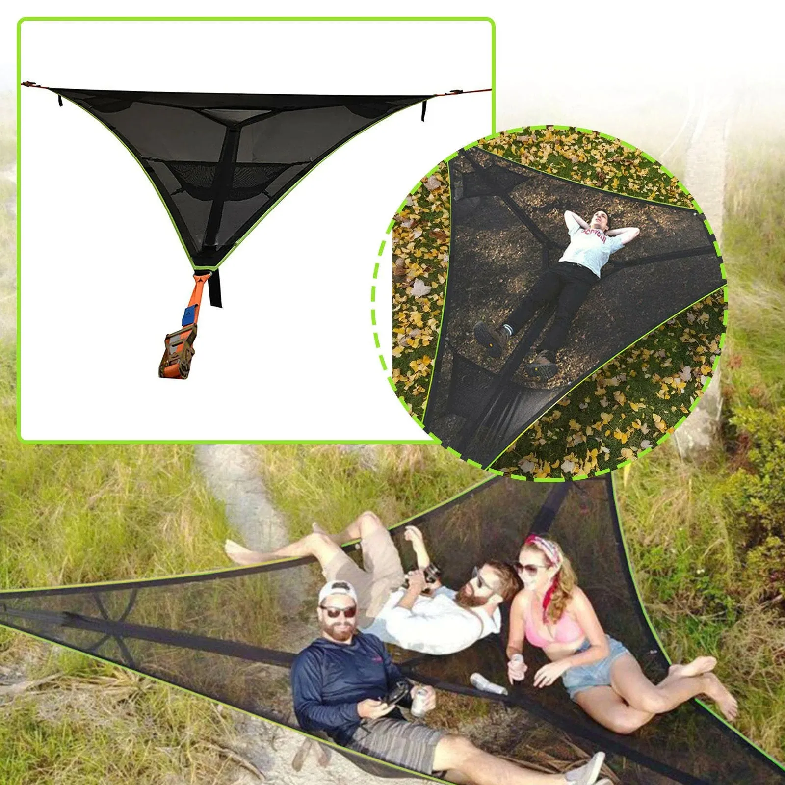 Multi-Person Camping Hammock Three Point Design