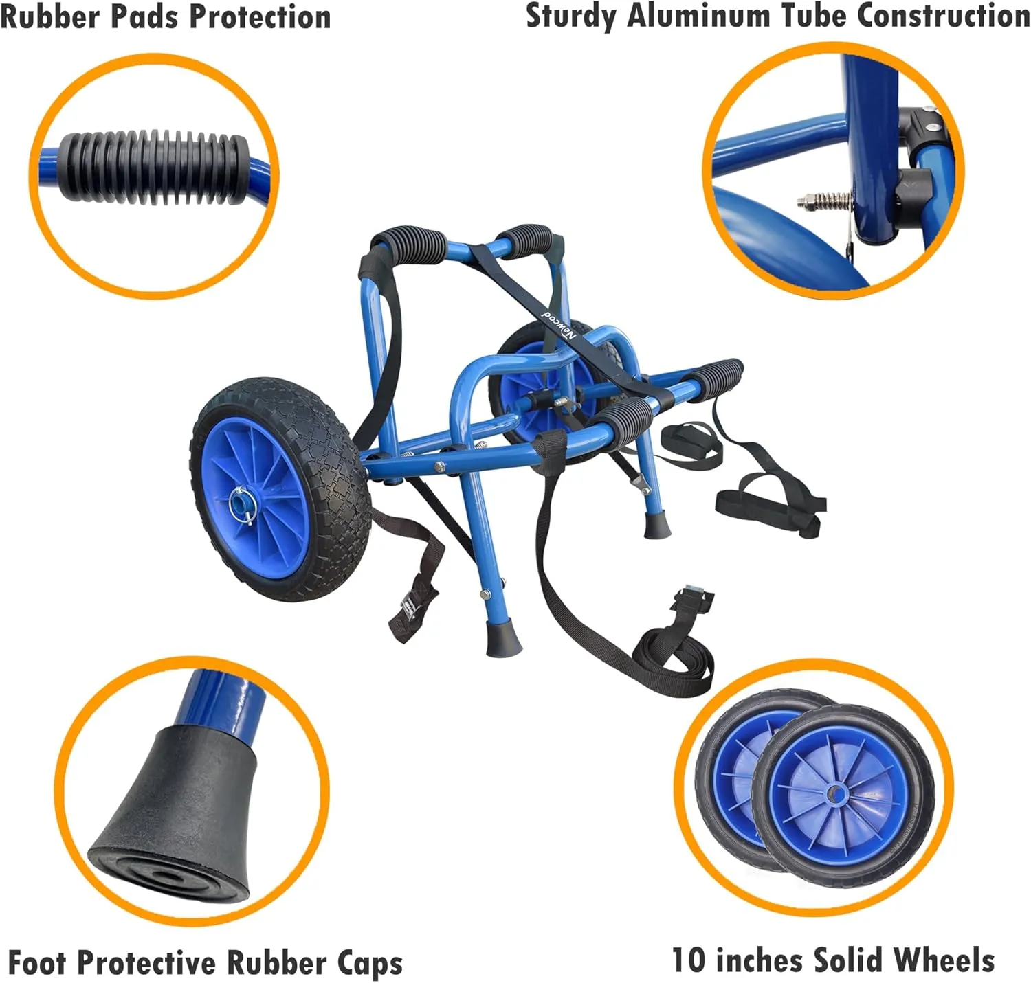 Newcod Kayak Cart, Kayak Dolly Cart for Carrying Kayak Canoe SUP Paddle Board