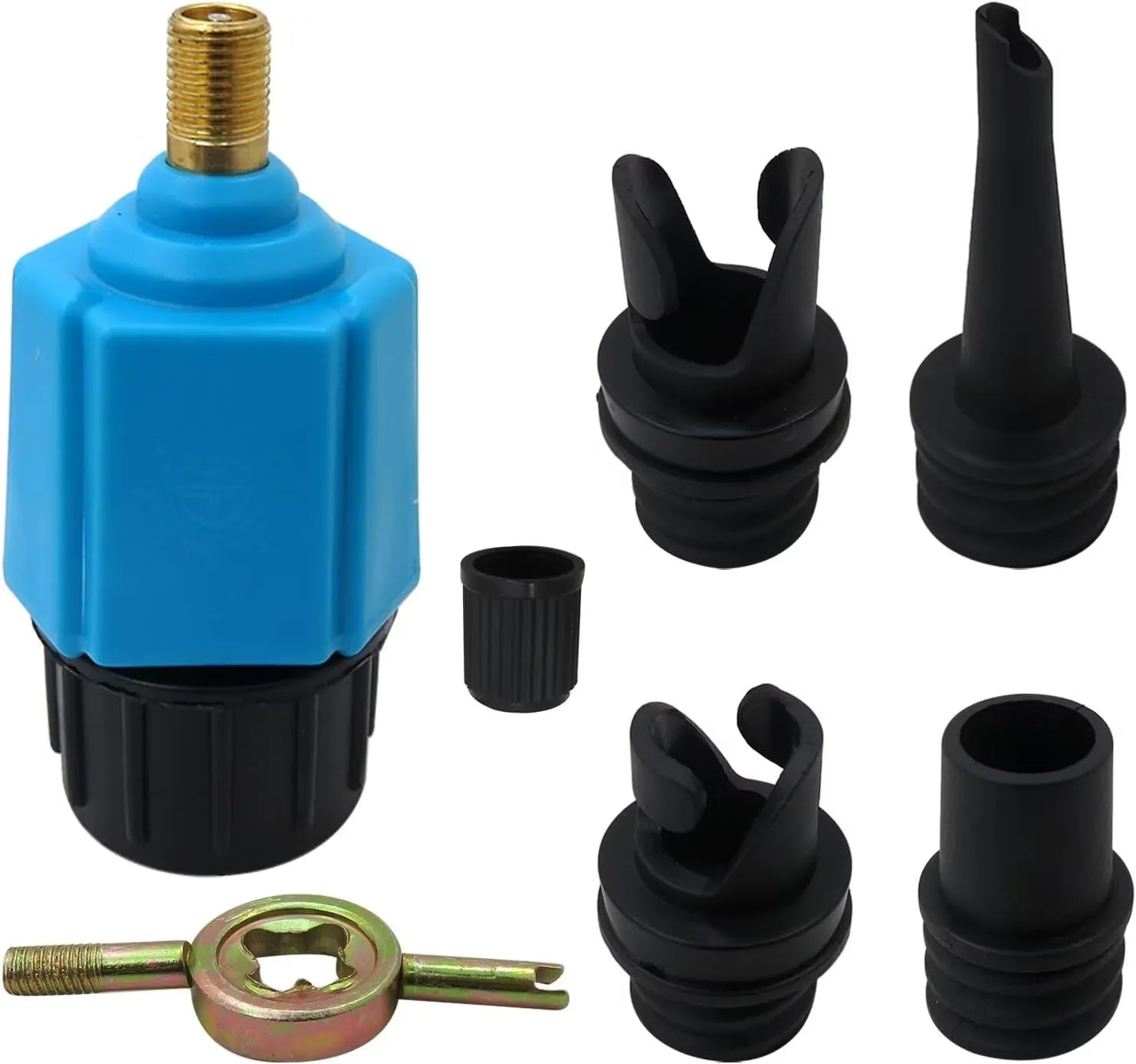 Paddle Board Pump Adapter, Air Pump Adapter for Inflatables, SUP Pump Adaptor with 4 Air Valve Nozzles for Inflatable Boat, Stand Up Paddle Board,Inflatable Bed, Compressor Air Valve Converter