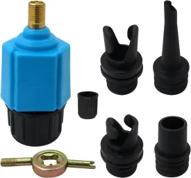 Paddle Board Pump Adapter, Air Pump Adapter for Inflatables, SUP Pump Adaptor with 4 Air Valve Nozzles for Inflatable Boat, Stand Up Paddle Board,Inflatable Bed, Compressor Air Valve Converter