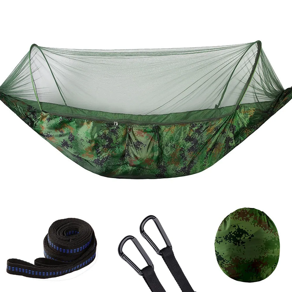 Pop-Up Hammock with Mosquito Net & Light