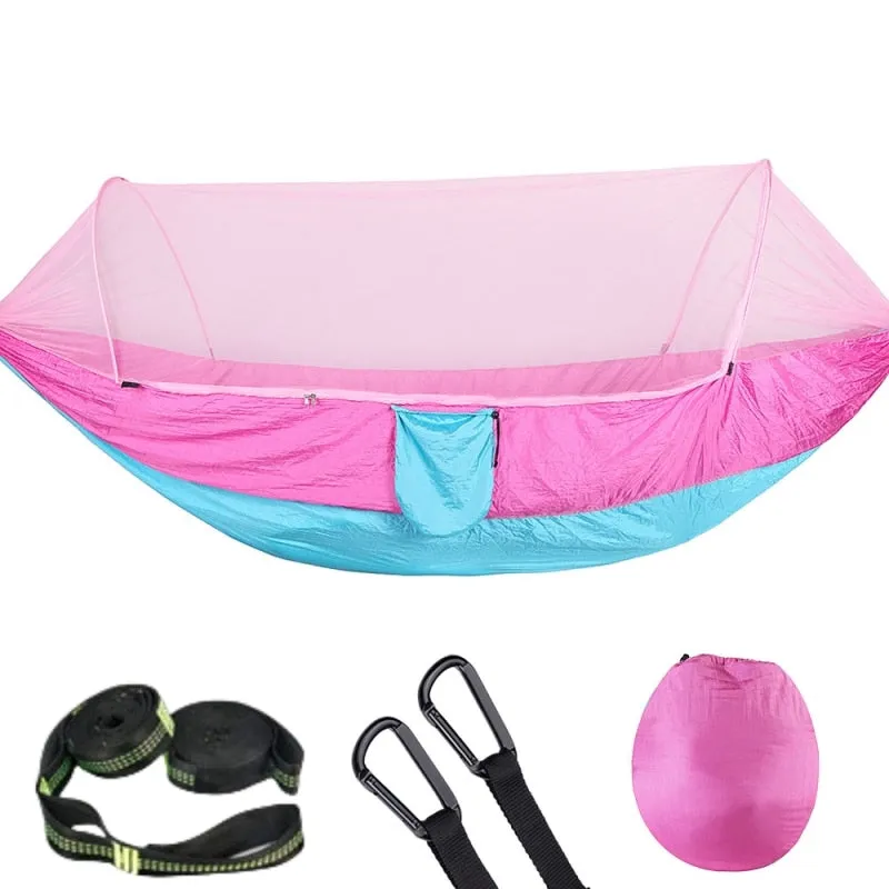 Pop-Up Hammock with Mosquito Net & Light