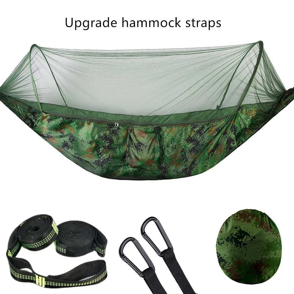 Pop-Up Hammock with Mosquito Net & Light
