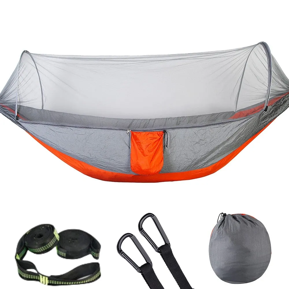 Pop-Up Hammock with Mosquito Net & Light