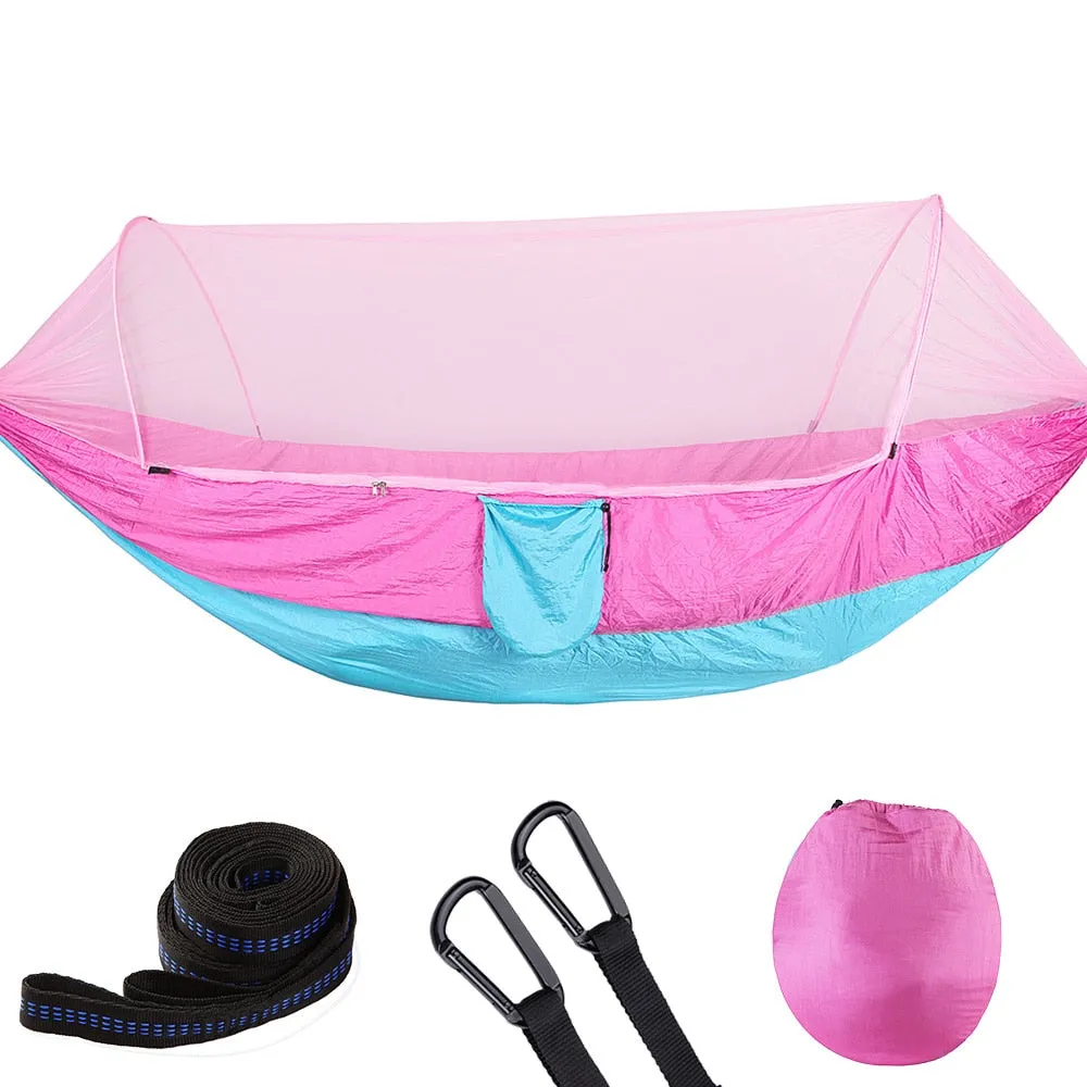 Pop-Up Hammock with Mosquito Net & Light
