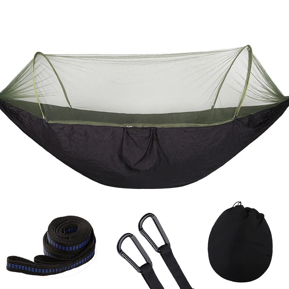 Pop-Up Hammock with Mosquito Net & Light