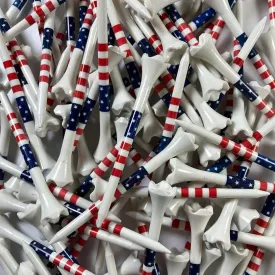 Pride Golf Tee Performance Plastic Golf Tees - Stars & Stripes - 100 Count, 3-1/4 Inch - Less Friction and Longer Drives - Made in the USA