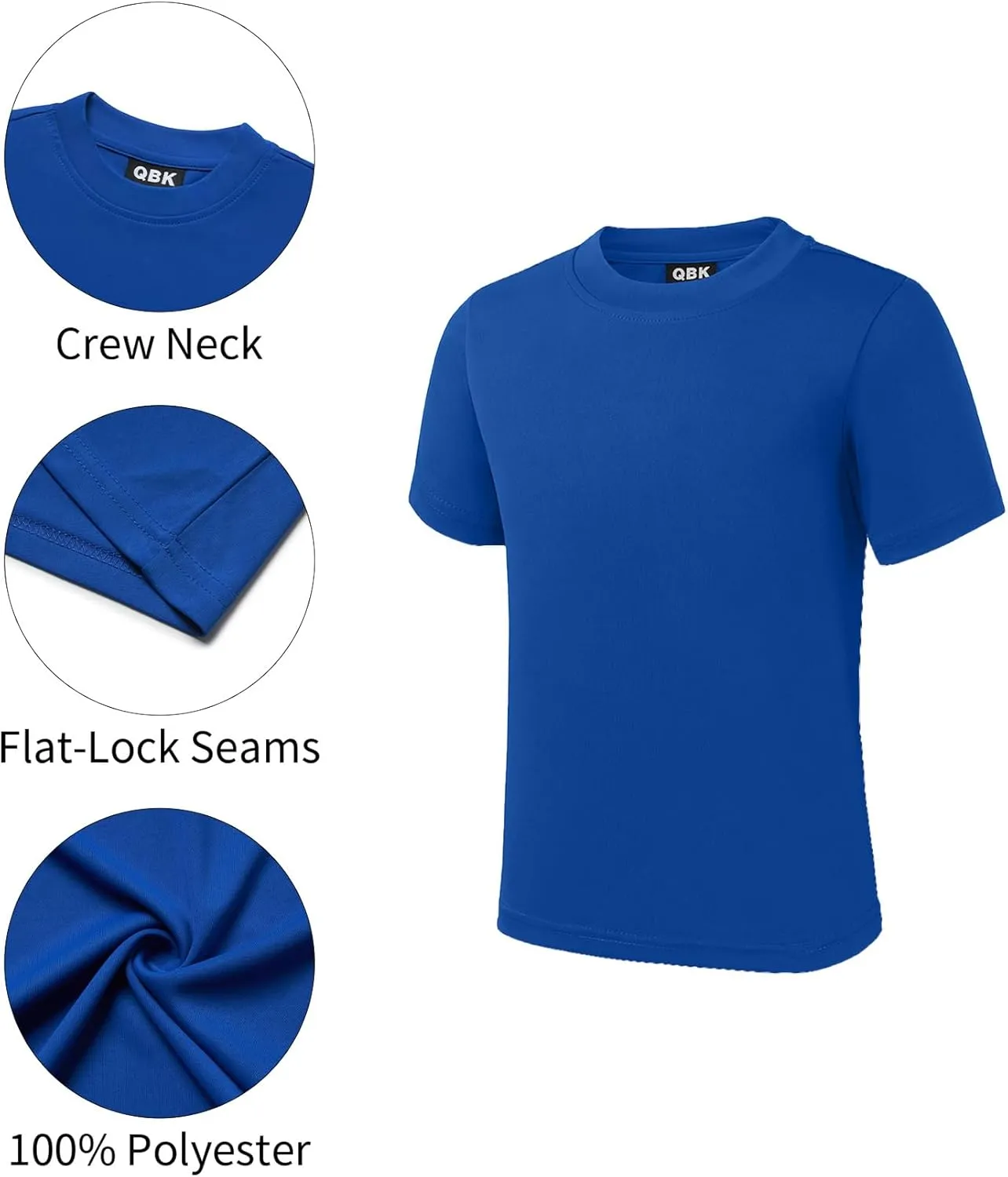 QBK 2T to Youth Neon Shirt Kids UPF 50  Dry Fit Athletic Short Sleeve T Shirts for Boys and Girls