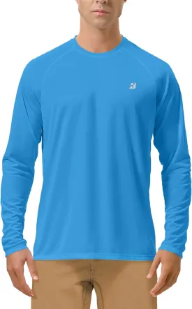 Roadbox Mens UPF 50  UV Sun Protection Shirts Outdoor Long Sleeve SPF Rash Guard for Fishing Hiking Swimming Running