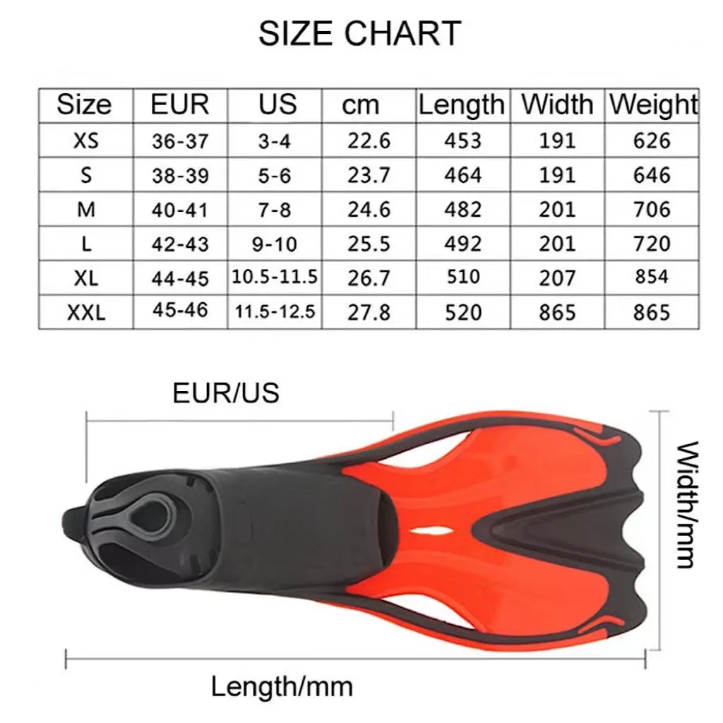SCUBA Short Swim Fins