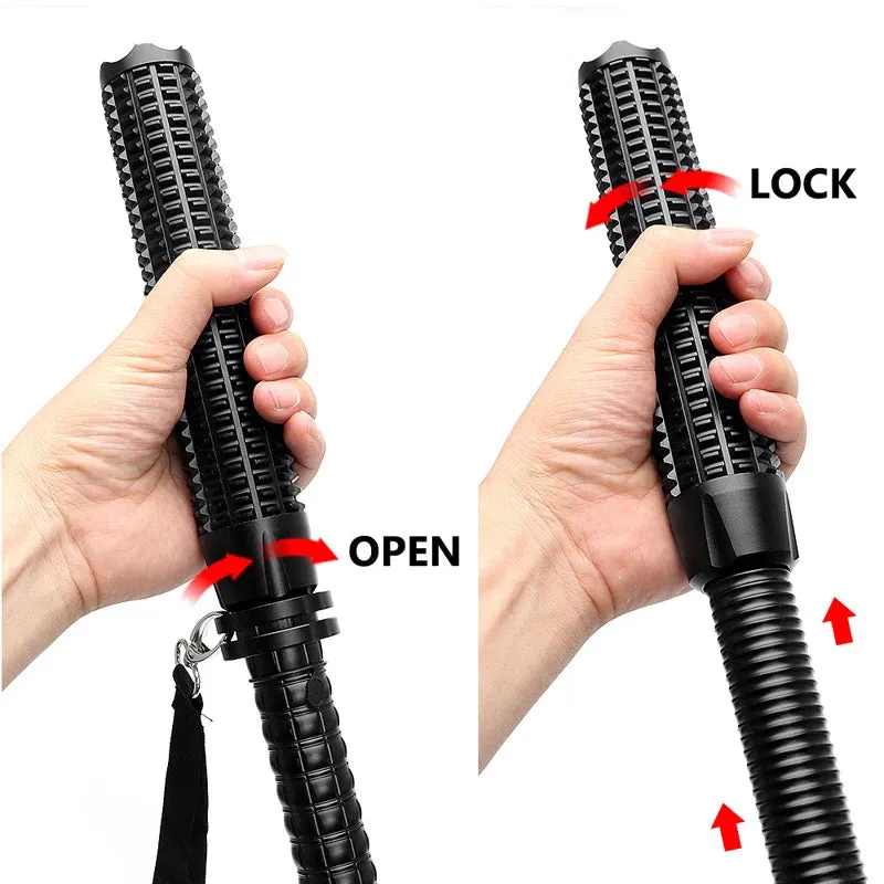 Self Defense Telescopic Zoom Flashlight LED Waterproof Baseball Bat Aluminium Alloy Torch Lamp For Emergency Anti Riot Equipment