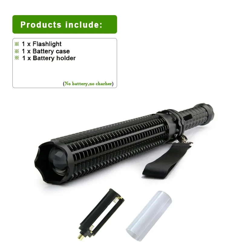 Self Defense Telescopic Zoom Flashlight LED Waterproof Baseball Bat Aluminium Alloy Torch Lamp For Emergency Anti Riot Equipment