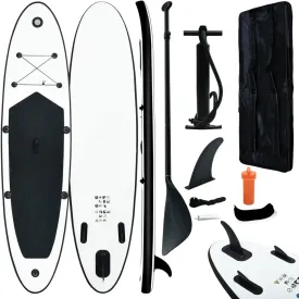 SKM Inflatable Stand Up Paddleboard Set Black and White (Weight-18KG)