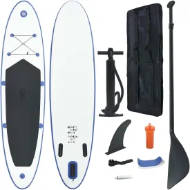 SKM Stand Up Paddle Board Set SUP Surfboard Inflatable Blue and White (Weight-22KG)-2202