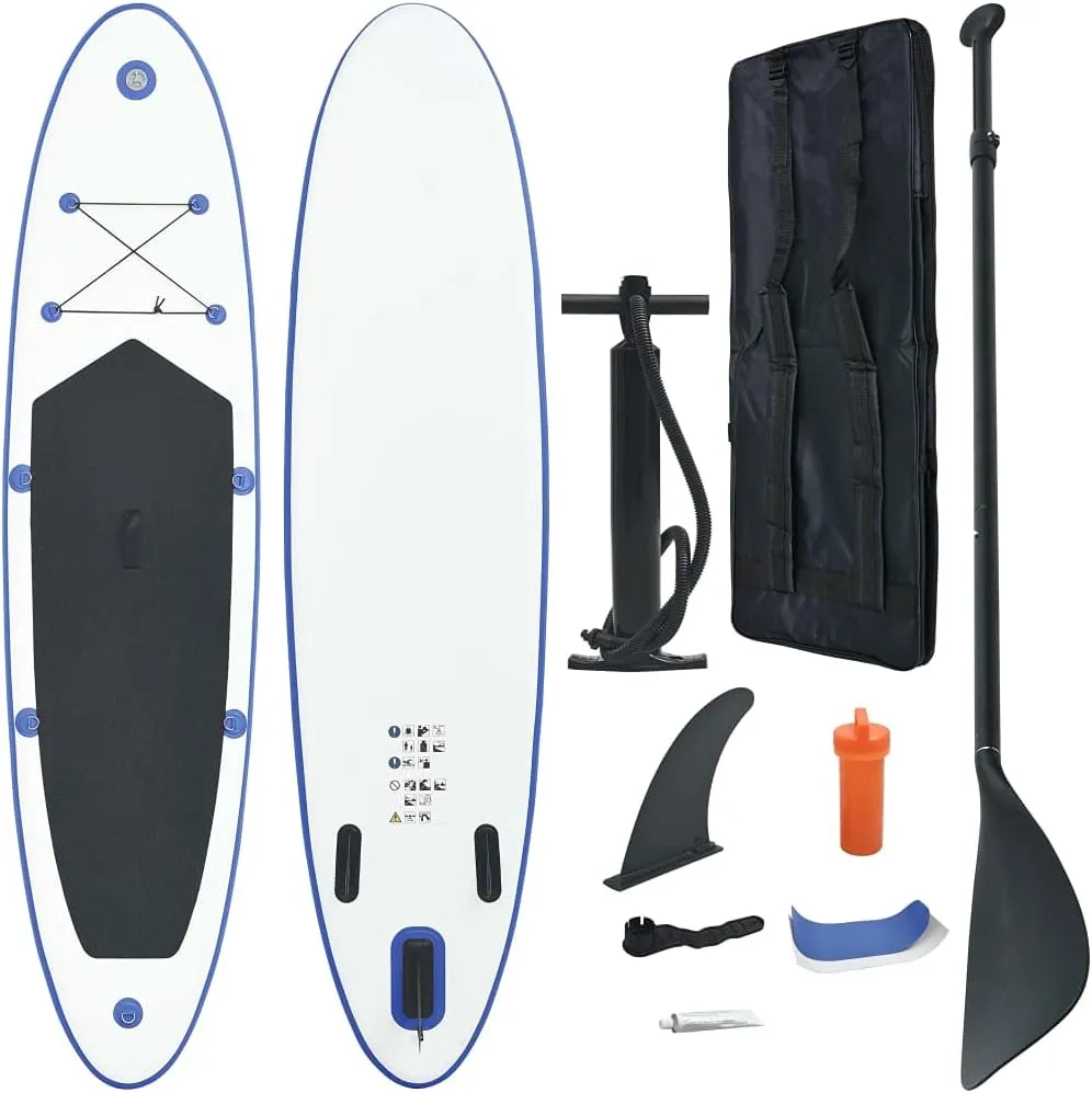 SKM Stand Up Paddle Board Set SUP Surfboard Inflatable Blue and White (Weight-22KG)-2202