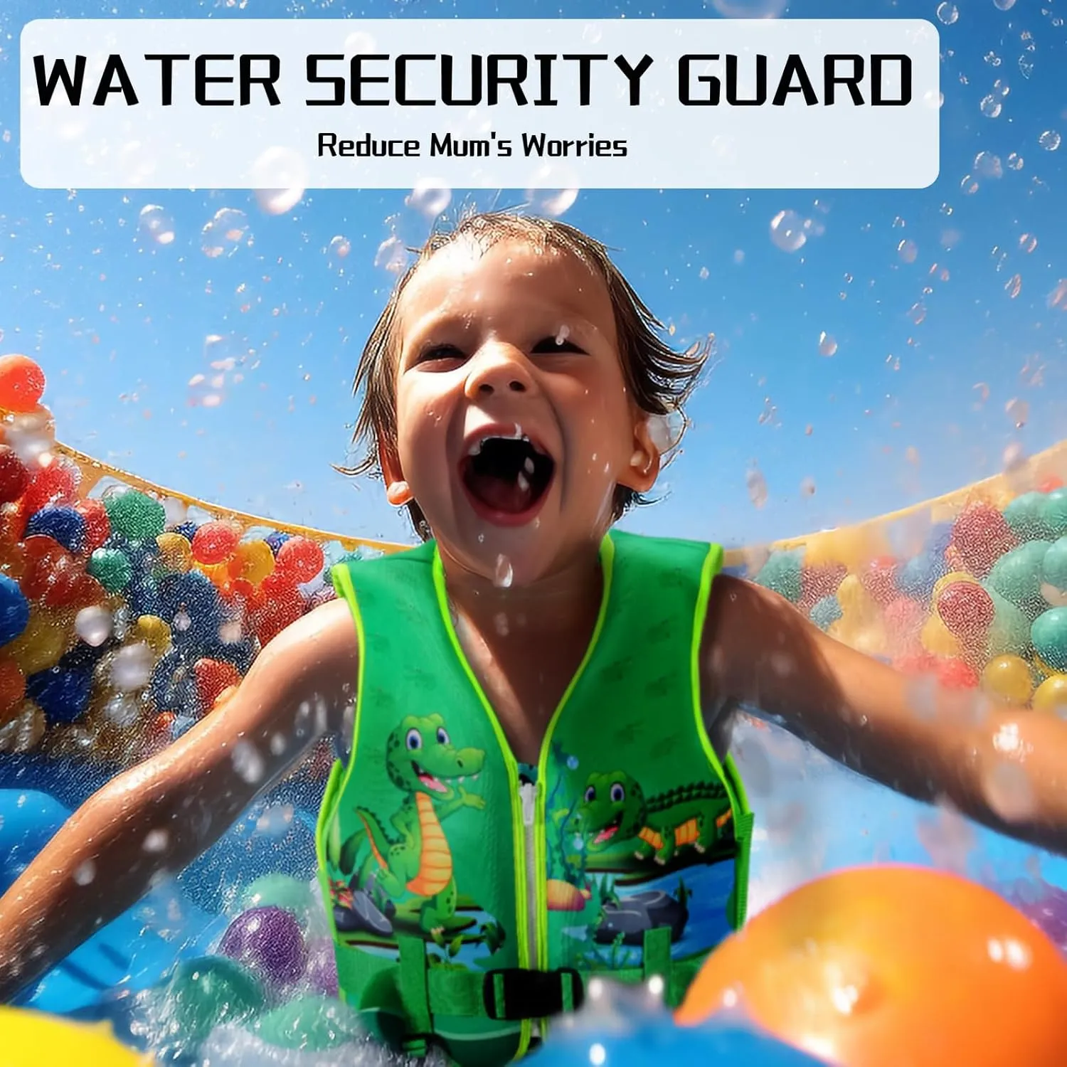 Toddler Swim Vest, Kids Swim Vest for Toddlers, Toddler Floaties 20-60 lbs with Adjustable Safety Strap, S-XL for 2-9 Years Old Boys and Girls