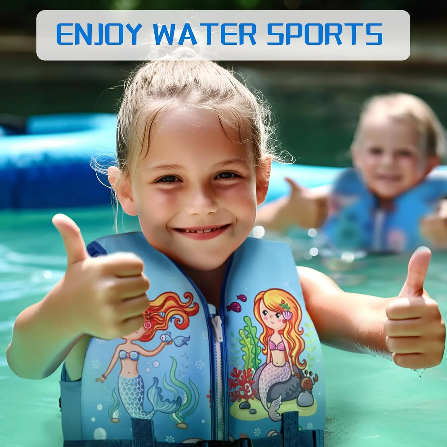 Toddler Swim Vest, Kids Swim Vest for Toddlers, Toddler Floaties 20-60 lbs with Adjustable Safety Strap, S-XL for 2-9 Years Old Boys and Girls