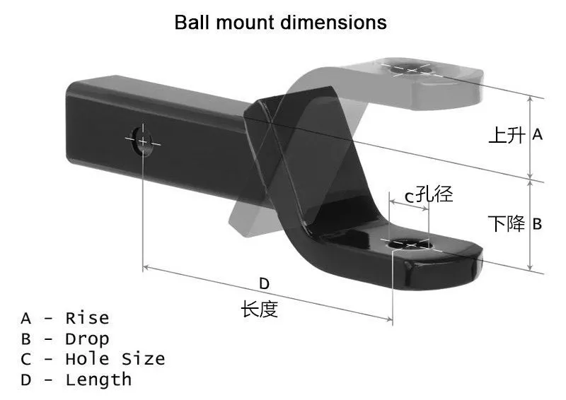 Trailer Hitch Mount with 2 Inch Ball