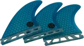 UPSURF Surfboard Tri Fin Single Tab M Size Fiberglass Honeycomb Surfboard Fin G5 Thruster Set(White/Blue/Orange)