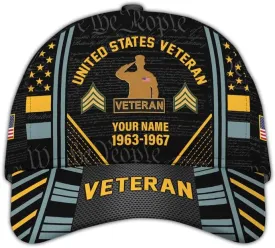 Veteran Hats for Men  Military Veteran Caps, Patriotic Ball Cap, Gift for Veterans Day, Adjustable Design, Tactical Ball Cap