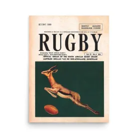 Vintage South Africa Rugby Poster