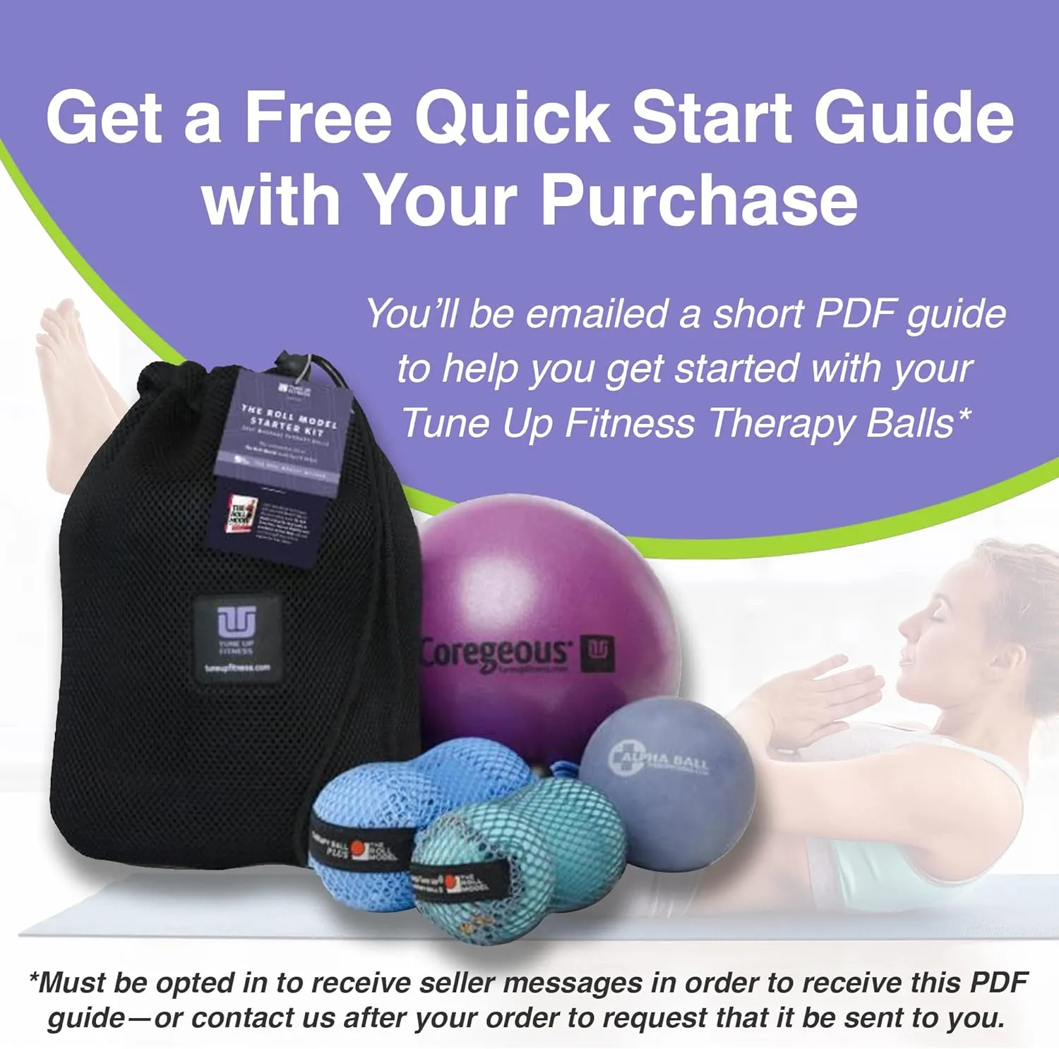 YOGA TUNE UP Therapy Balls in Tote by Tune Up Fitness - Massage Balls for Trigger Point, Pressure Point & Myofascial Release - Use as Single or Peanut Ball for Pain Relief & Relaxation (Apple Green)